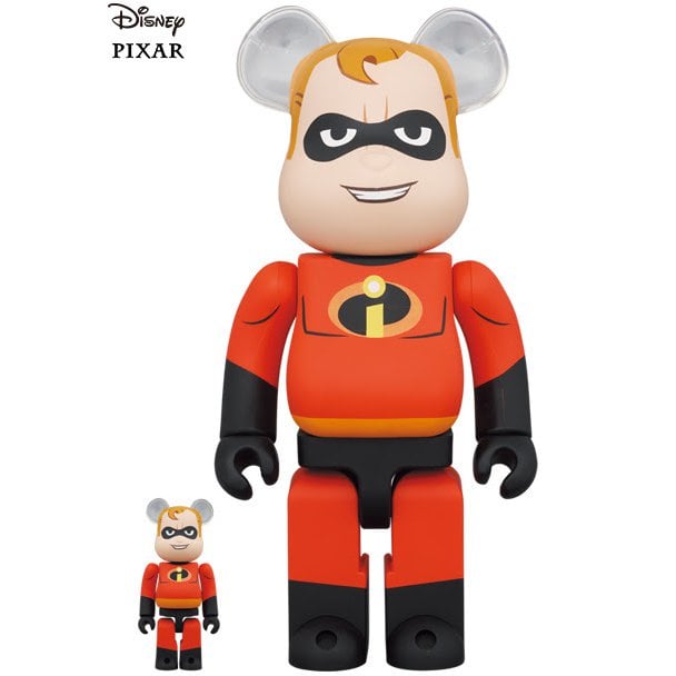 400% & 100% Bearbrick Set - Mr. Incredible (Walt Disney)