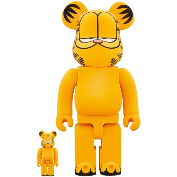 400% & 100% Bearbrick set - Garfield (Flocky Edition)