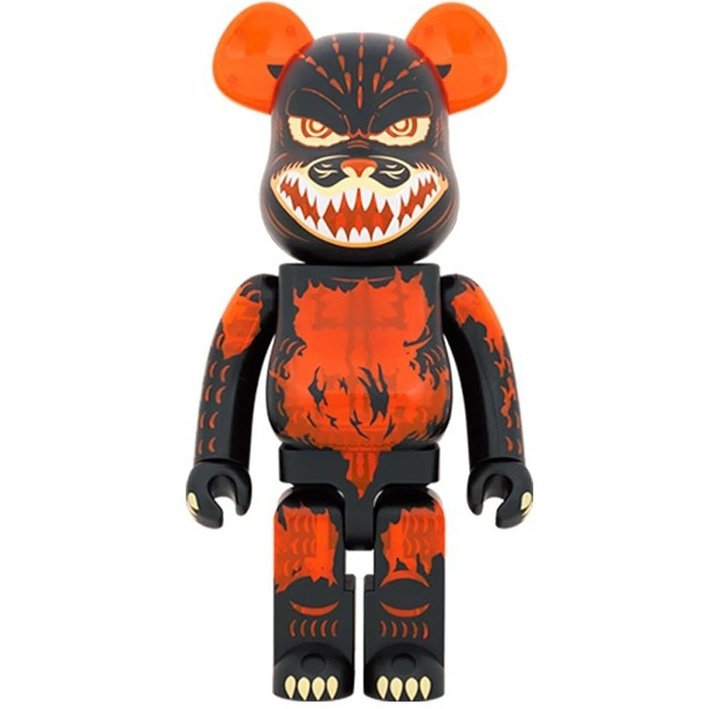 1000% Bearbrick - Melting Godzilla (Clear Orange)