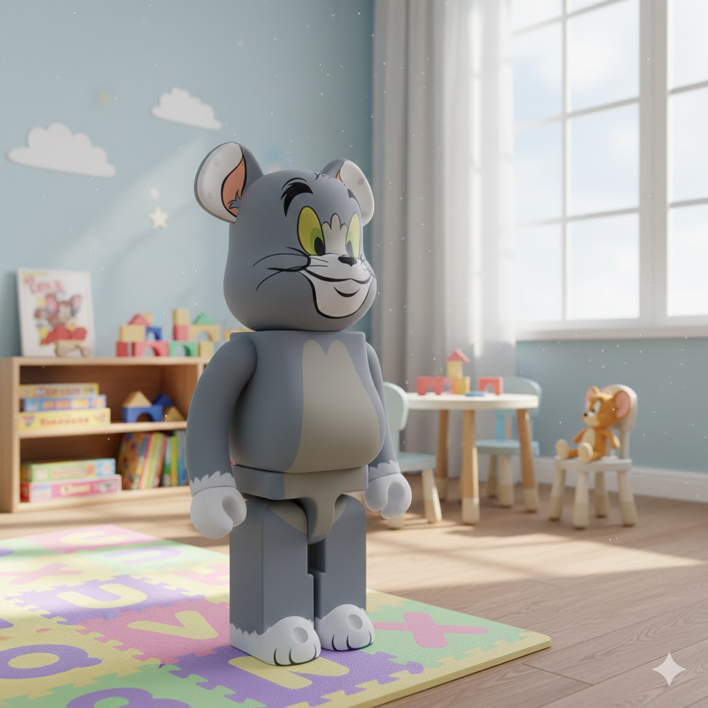 1000% Bearbrick Tom Flocky edition (Tom & Jerry) 1000% Bearbrick Tom Flocky edition (Tom & Jerry) - Image 3