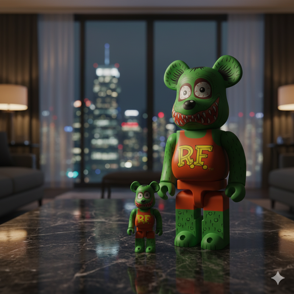 400% & 100% Bearbrick Rat Fink by Ed "Big Daddy" Roth 400% & 100% Bearbrick Rat Fink by Ed "Big Daddy" Roth - Image 3