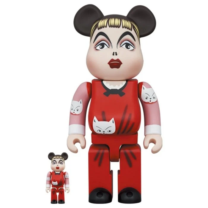 400% & 100% Bearbrick Set - NEKO ga Suki (Kuniyoshi Kaneko)