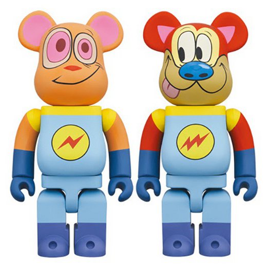 400% Bearbrick set - Ren & Stimpy (Space Madness)