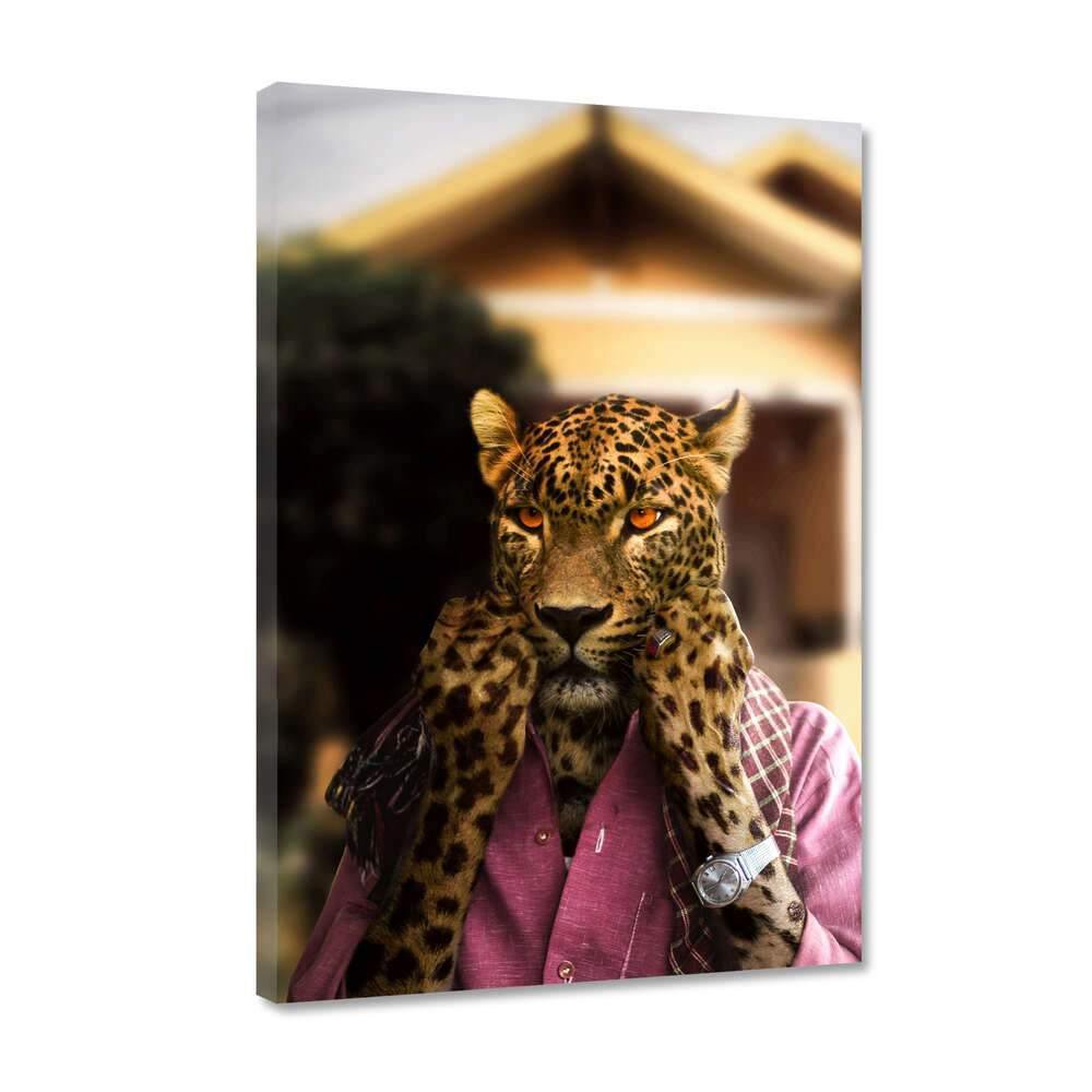 Business Leopard Canvas Image (80cm x 120cm)