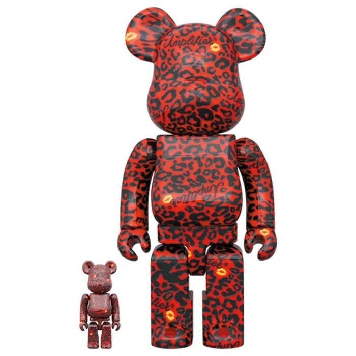 400% & 100% Bearbrick Set - Amplifier (Red) by HIDE