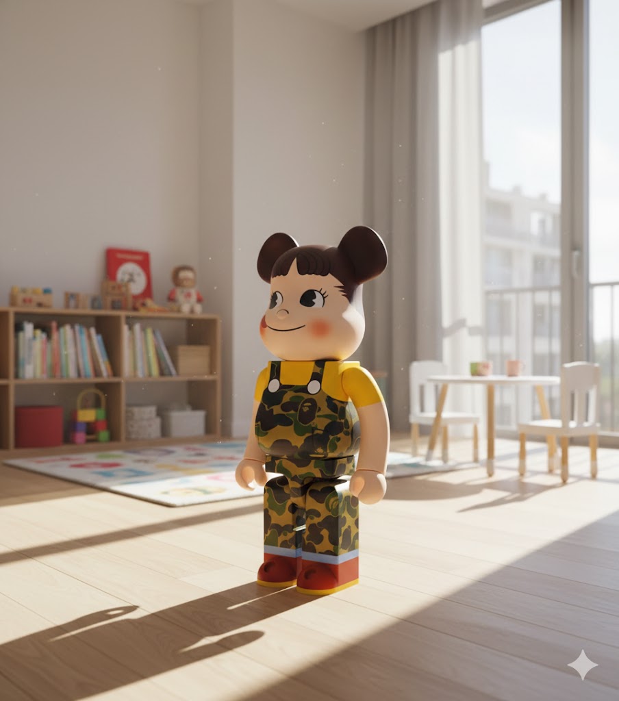 1000% Bearbrick BAPE x Peko-chan Green