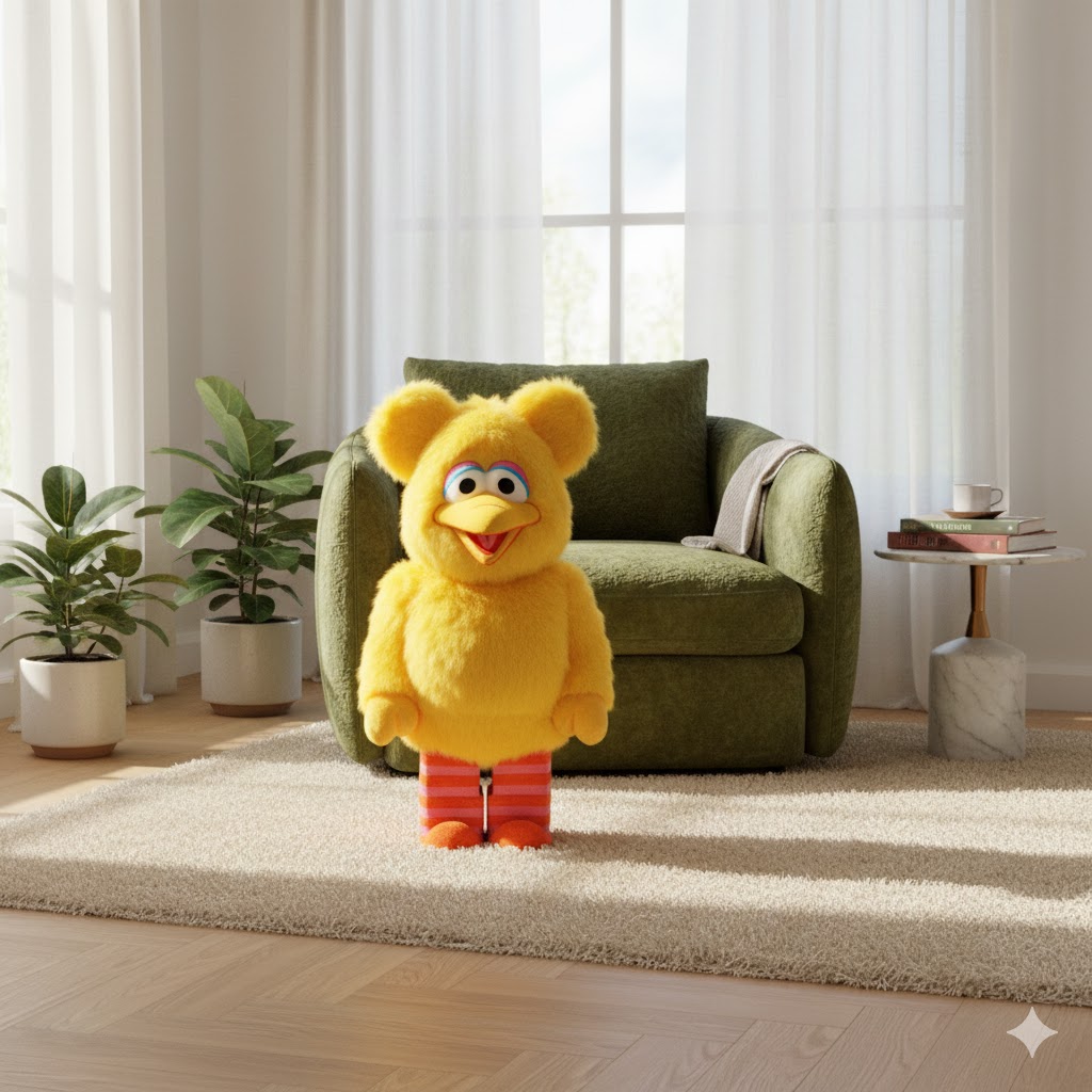 1000% Bearbrick Big Bird (Sesame Street- Costume Version) 1000% Bearbrick Big Bird (Sesame Street- Costume Version) - Image 3