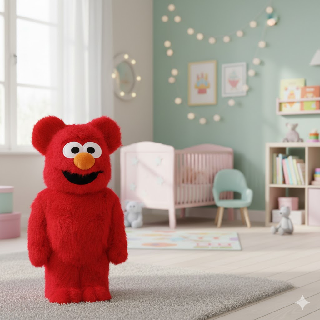 1000% Bearbrick Sesame Street Elmo Costume Version 2.0