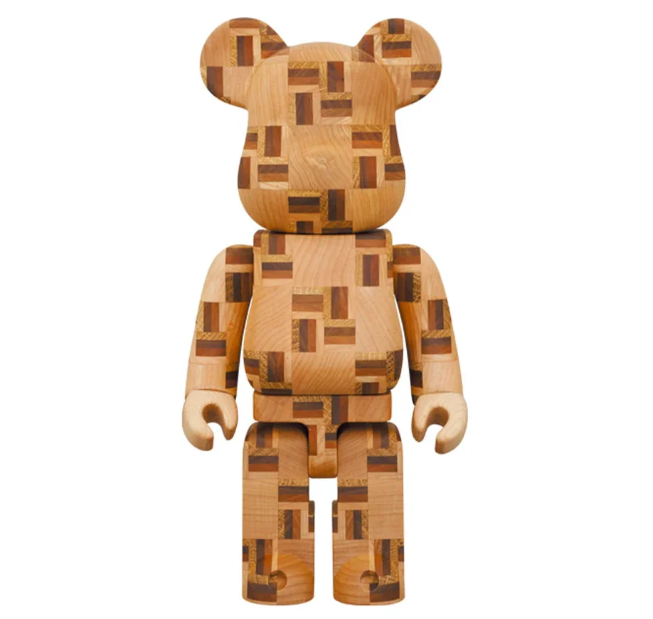 400% Bearbrick Karimoku Yosegi Chess (Wood)