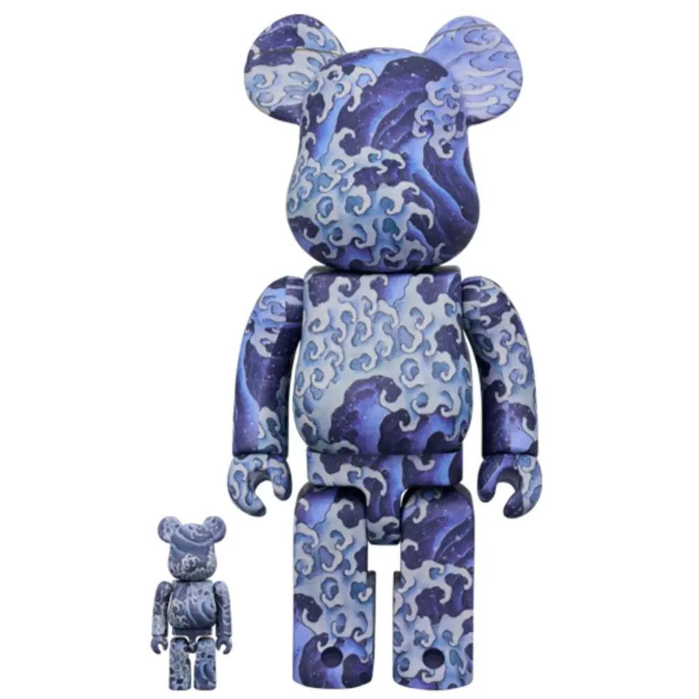 400% & 100% Bearbrick Katsushika Hokusai Onami Waves