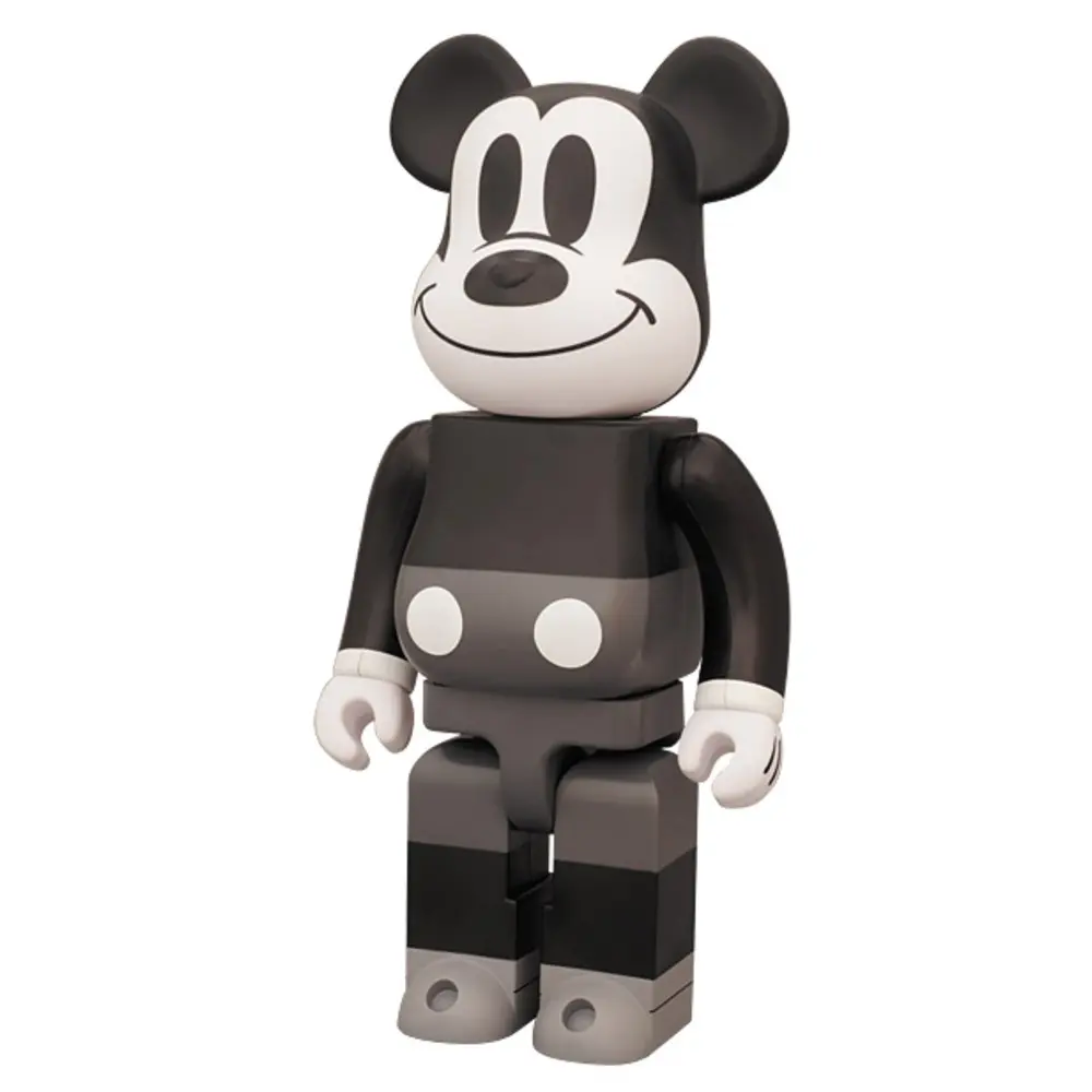 400% Bearbrick Mickey Mouse Black and White Version