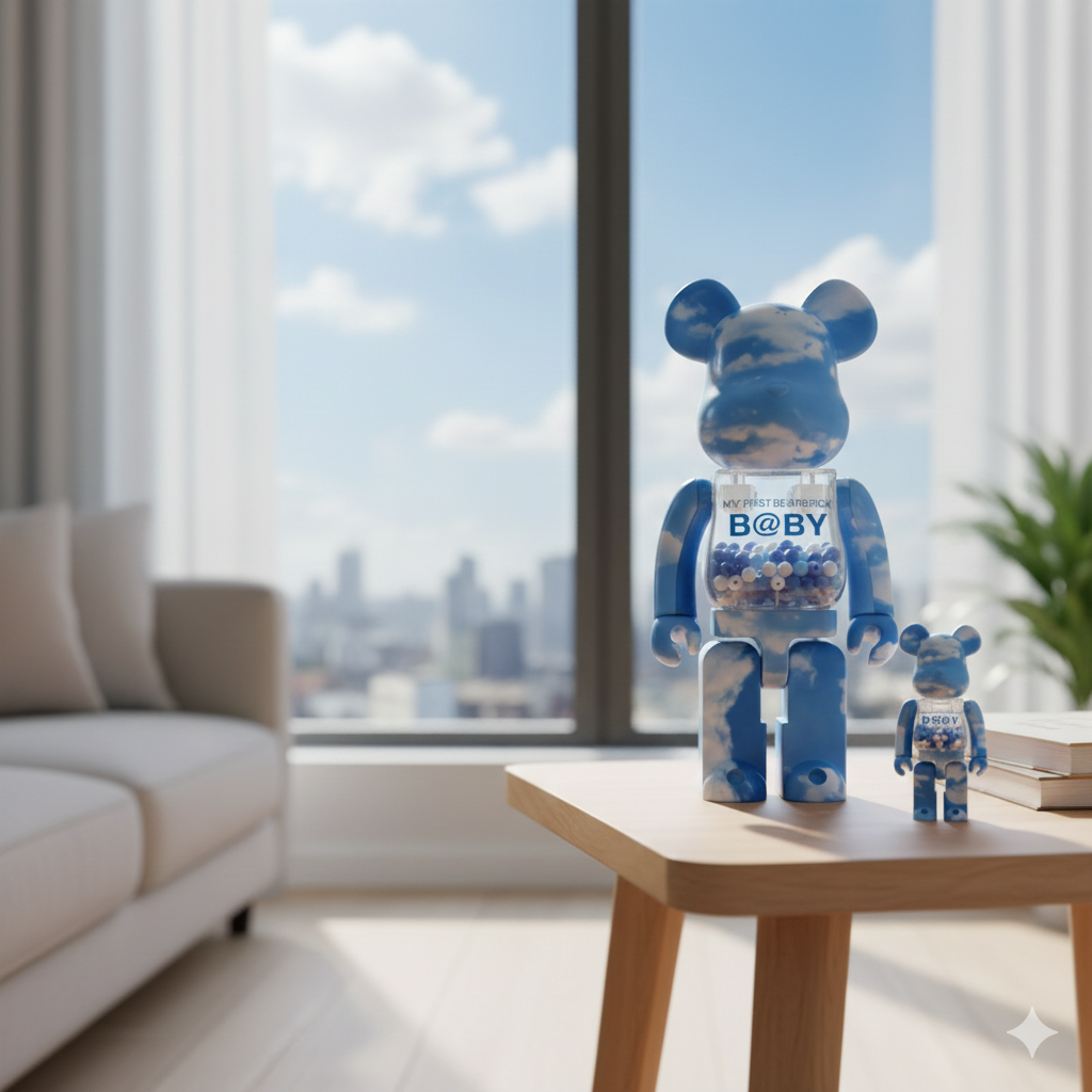 400% & 100% Bearbrick My First Bearbrick Baby Blue Sky