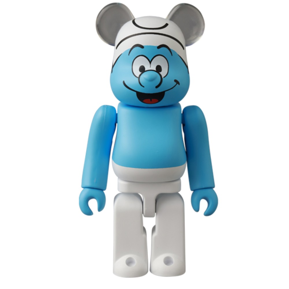 400% Bearbrick Smurf collectible figure – designer toy featuring classic blue Smurf character with white hat and pants, perfect for animation and Bearbrick fans