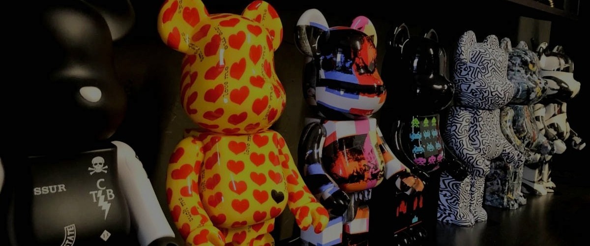 bearbricks in line black image