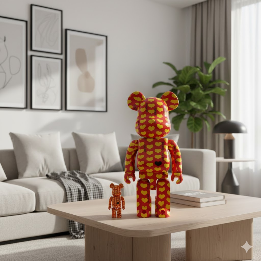 400% & 100 Bearbrick Yellow Heart Reverse (PRE-ORDER) 400% & 100 Bearbrick Yellow Heart Reverse (PRE-ORDER) - Image 2