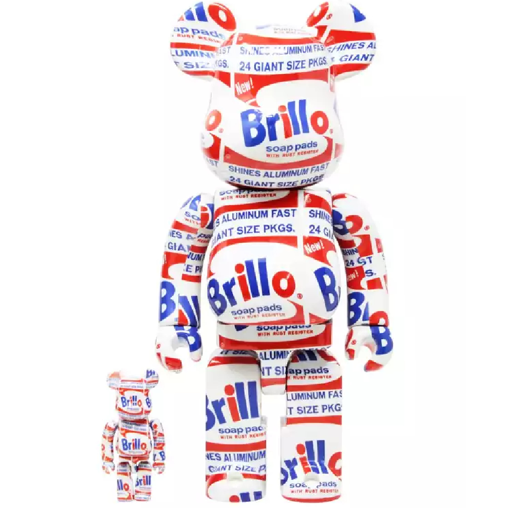 400% & 100% Bearbrick Andy Warhol Brillo