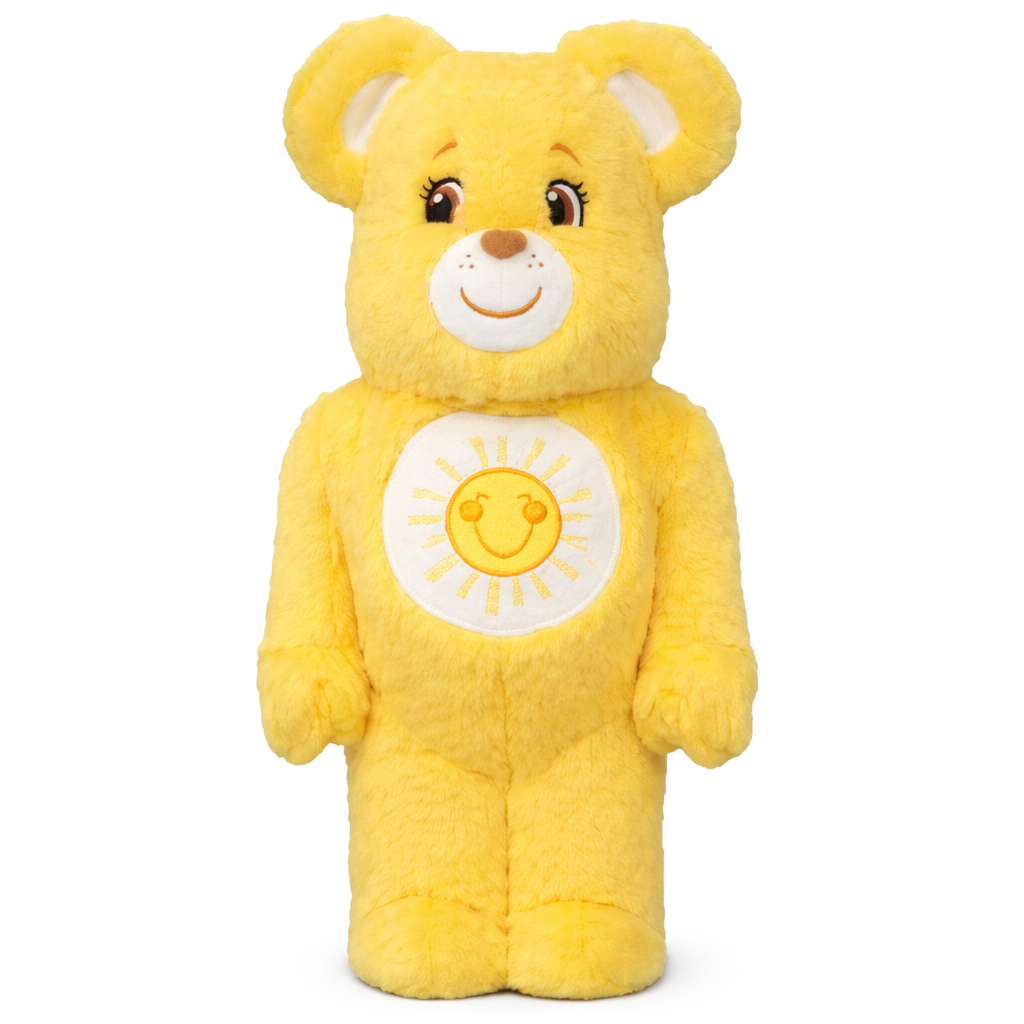 400% Bearbrick Care Bears Funshine Bear Costume Version (PRE-ORDER) BEARBRICK 400% Care Bears Funshine Bear Costume Version in a modern interior setting