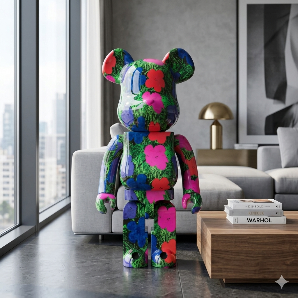 1000% Bearbrick Andy Warhol Flowers (PRE-ORDER) 1000% Bearbrick Andy Warhol Flowers (PRE-ORDER) - Image 2