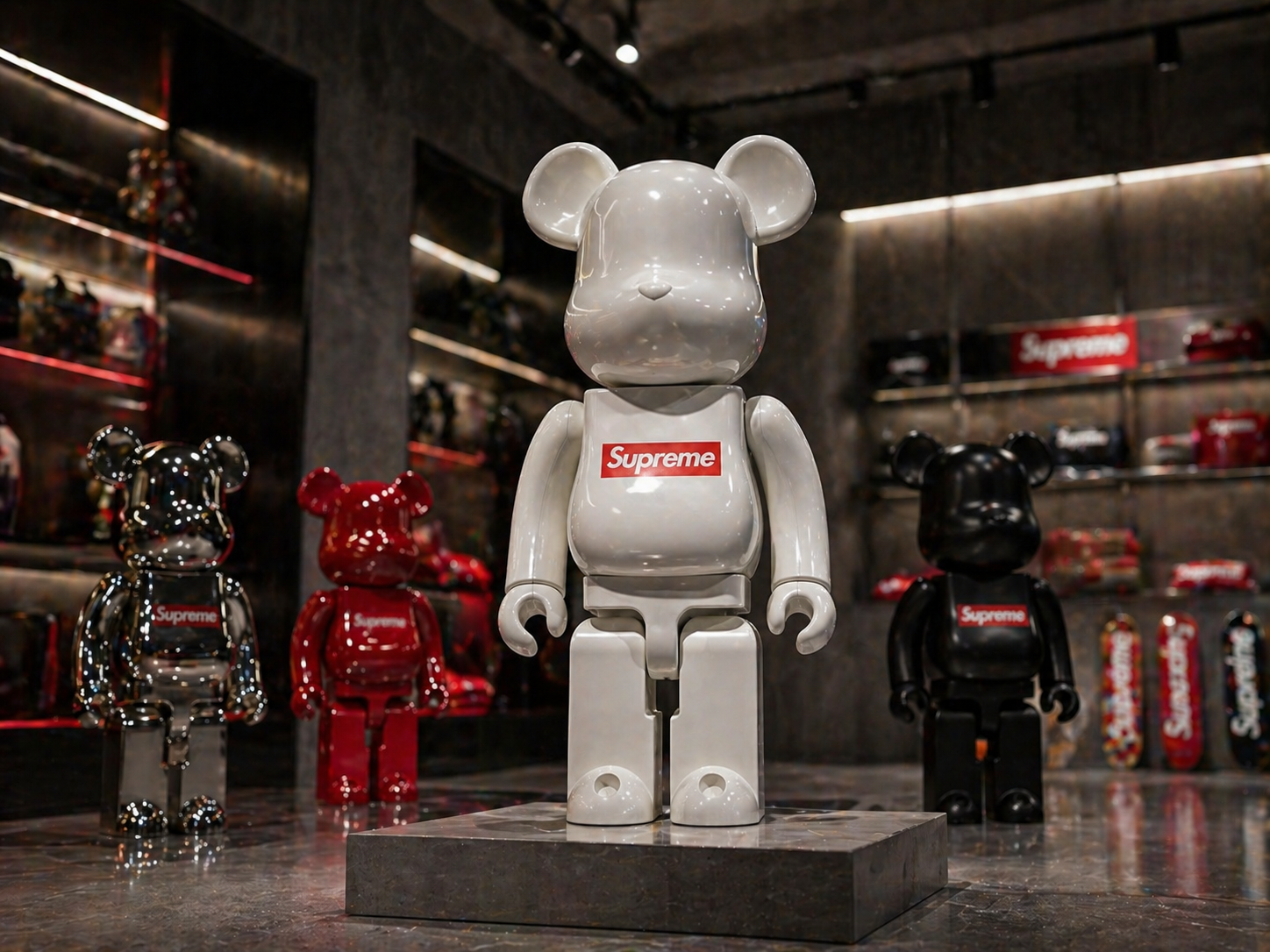 Supreme Bearbrick: The Red Box Logo Bear That Streetwear Collectors Can't Ignore Supreme Bearbrick 1000% red box logo — limited edition Medicom Toy x Supreme collectible figure white vinyl
