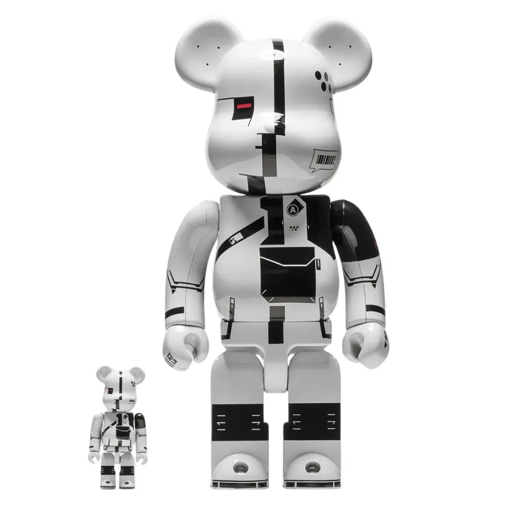 400% & 100% BEARBRICK Acronym White Chrome
