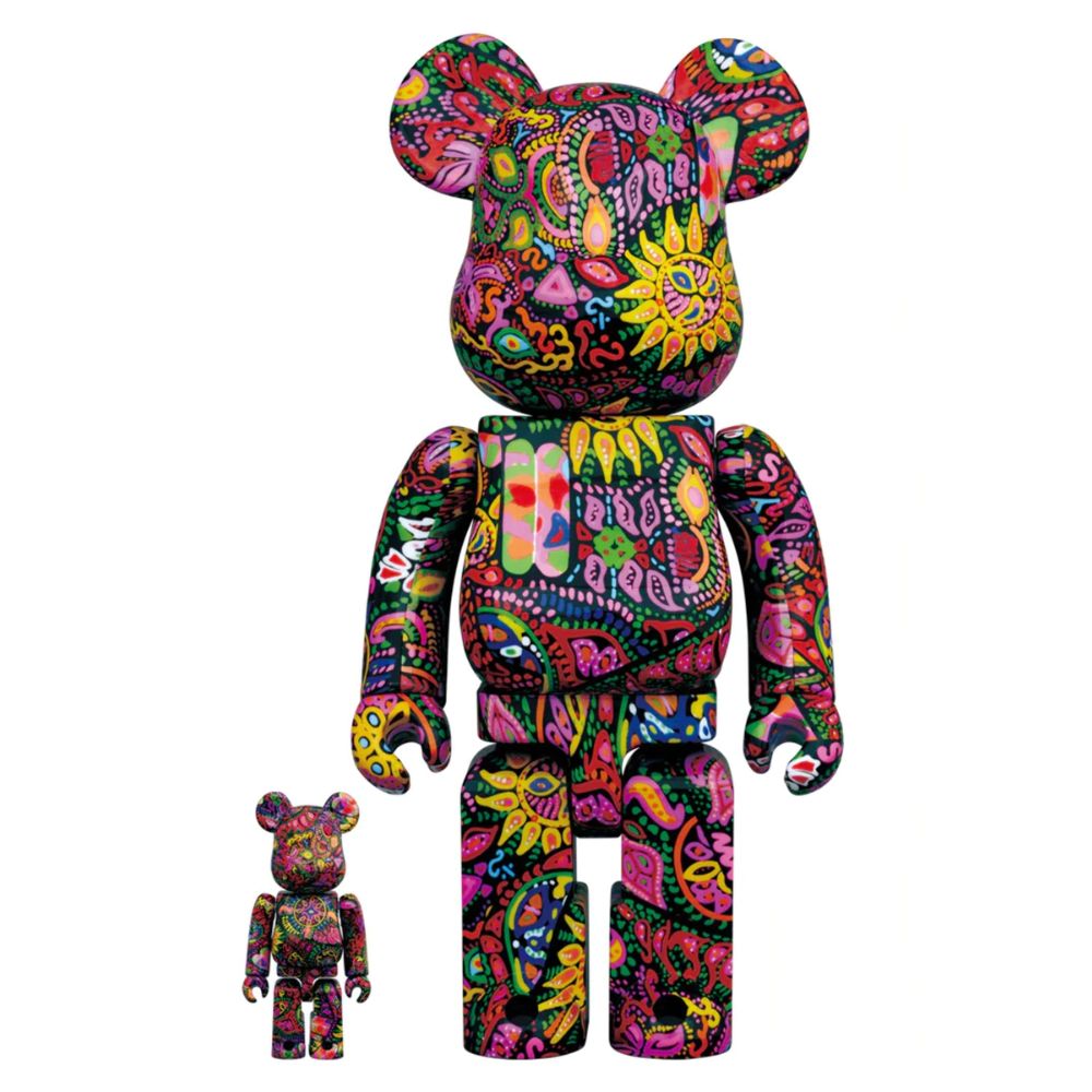 400% & 100% Bearbrick Psychedelic Paisley (PRE-ORDER) BEARBRICK 400% and 100% Psychedelic Paisley collectible figure set by Medicom Toy with colorful paisley design and glossy finish.